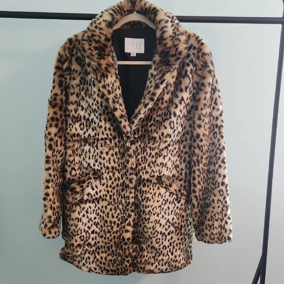 A New Day Leopard Print Faux Fur Coat - Picture 1 of 6